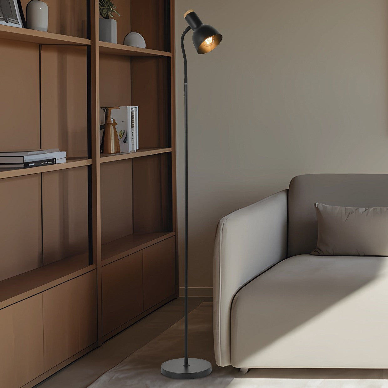 Pie de salón Ander Alemar en ambiente de salón moderno - Vista lateral