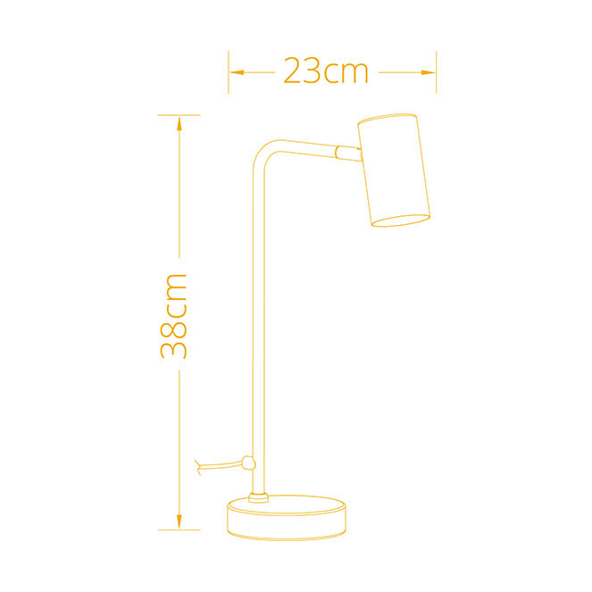 Sobremesa Lucas con protección IP20, ideal para salón o dormitorio
