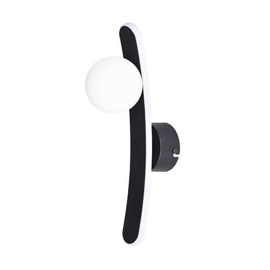 Aplique Fermoselle fabricado en aluminio y metal color negro con luz LED