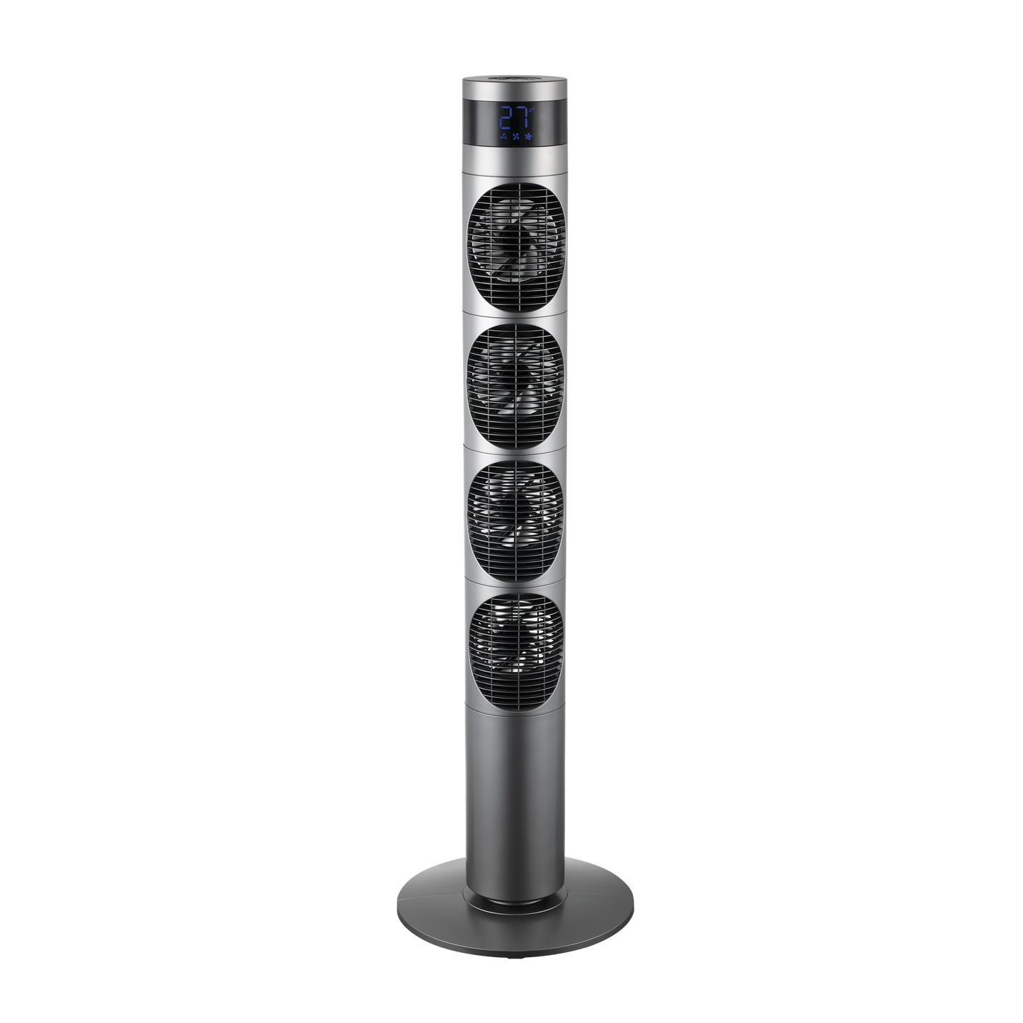 Ventilador de torre Mombuey fabricado en metal y ABS color gris metalizado