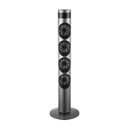 Ventilador de torre Mombuey fabricado en metal y ABS color gris metalizado