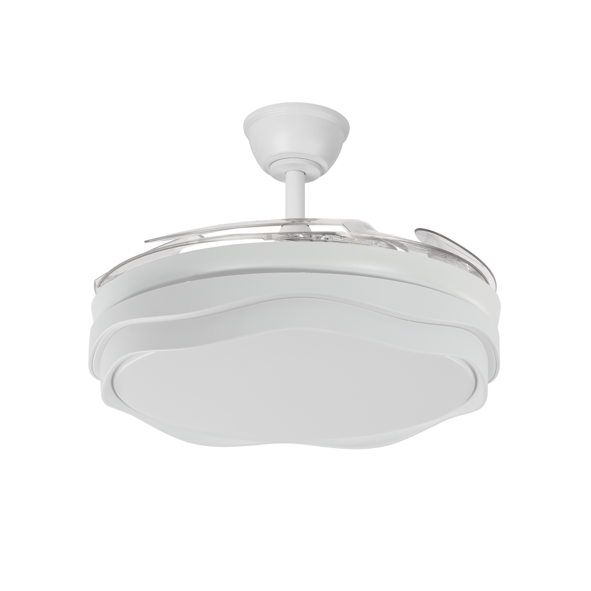 Ventilador de techo con aspas retráctiles ideal para dormitorio