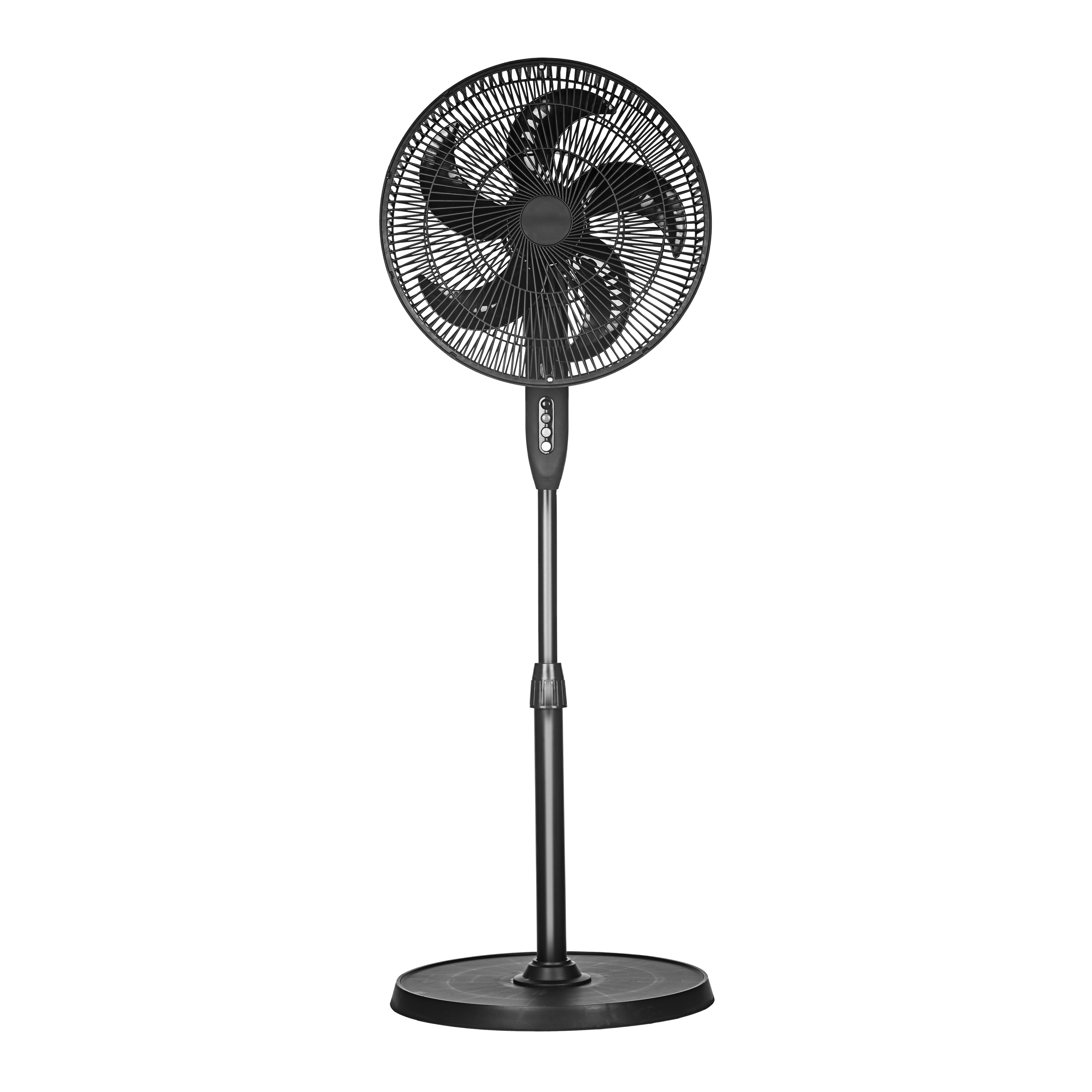 Ventilador de pie Siluro fabricado en aluminio negro con motor AC