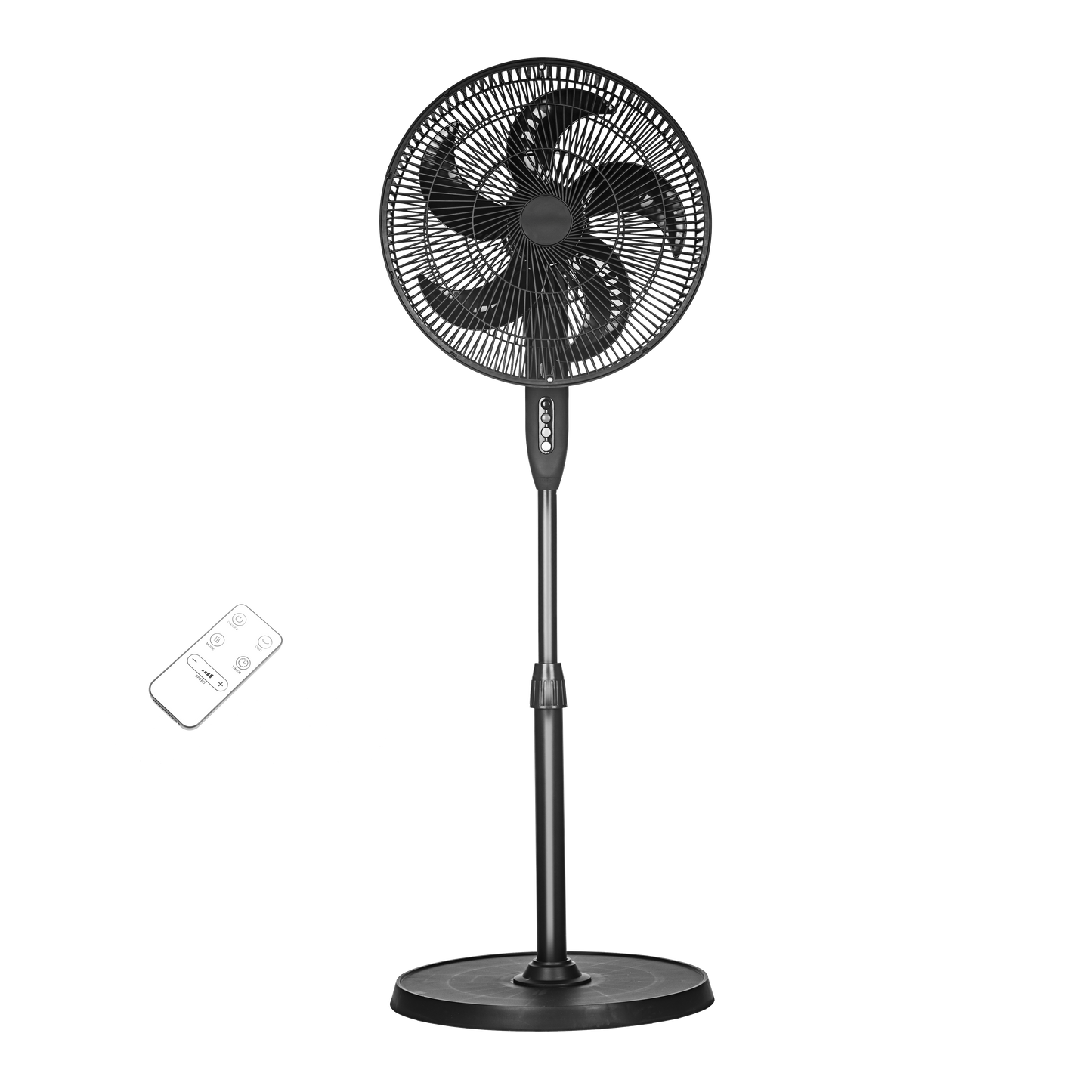 Ventilador Verdel fabricado en aluminio color negro con 3 velocidades y 5 aspas