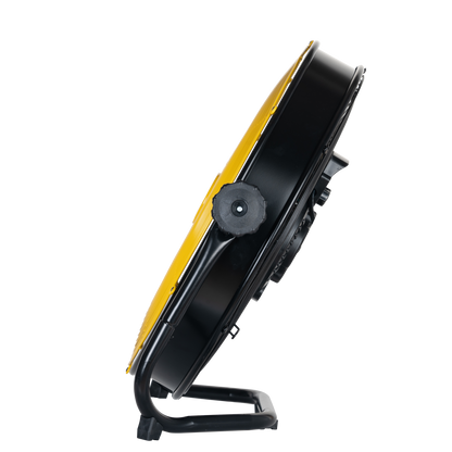 Ventilador industrial Mapache negro y amarillo, perfecto para tu negocio