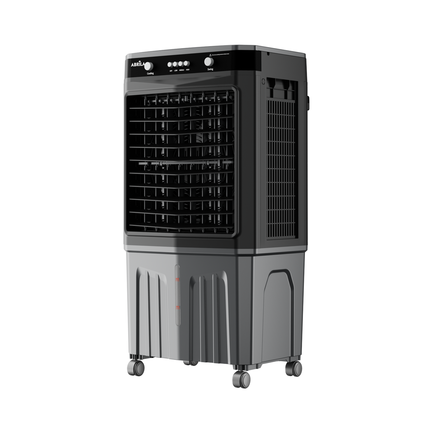 Climatizador portátil negro y gris ideal para naves industriales