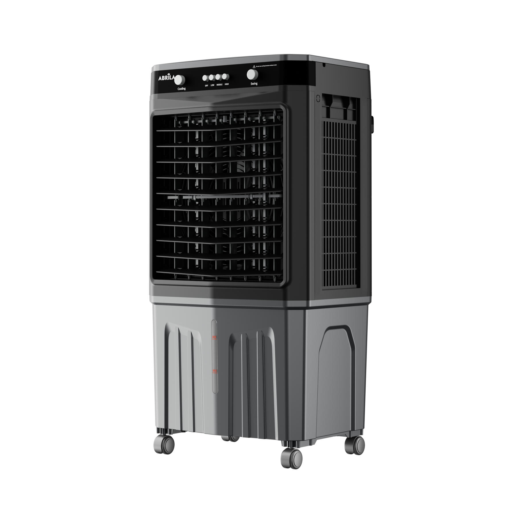 Climatizador portátil negro y gris ideal para naves industriales