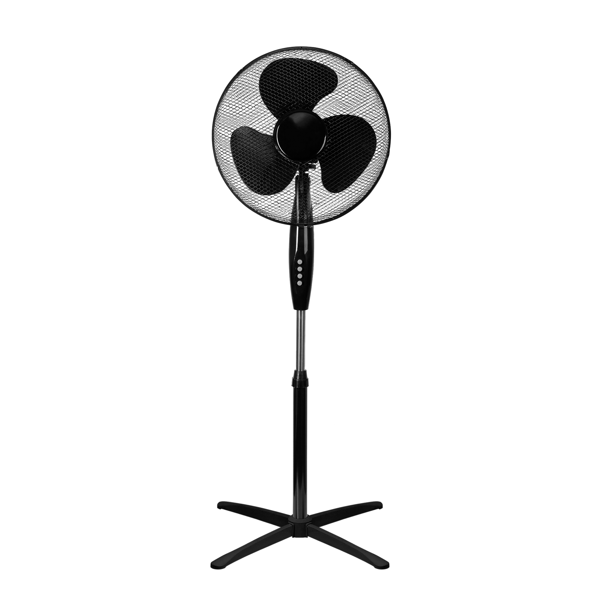 Ventilador Flip fabricado en metal color negro, con aspas de policarbonato, para un hogar confortable.