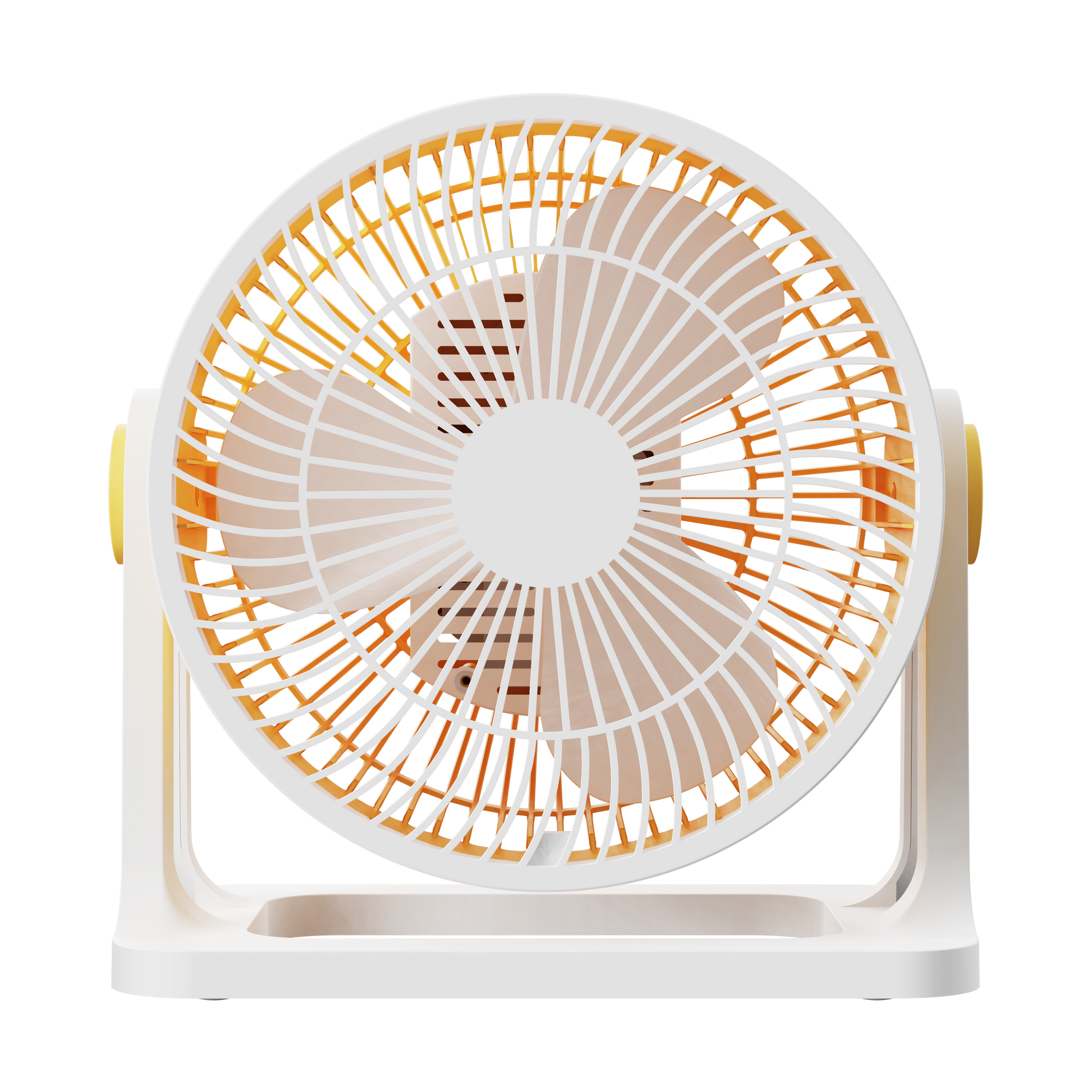 Pequeño ventilador de escritorio amarillo orientable