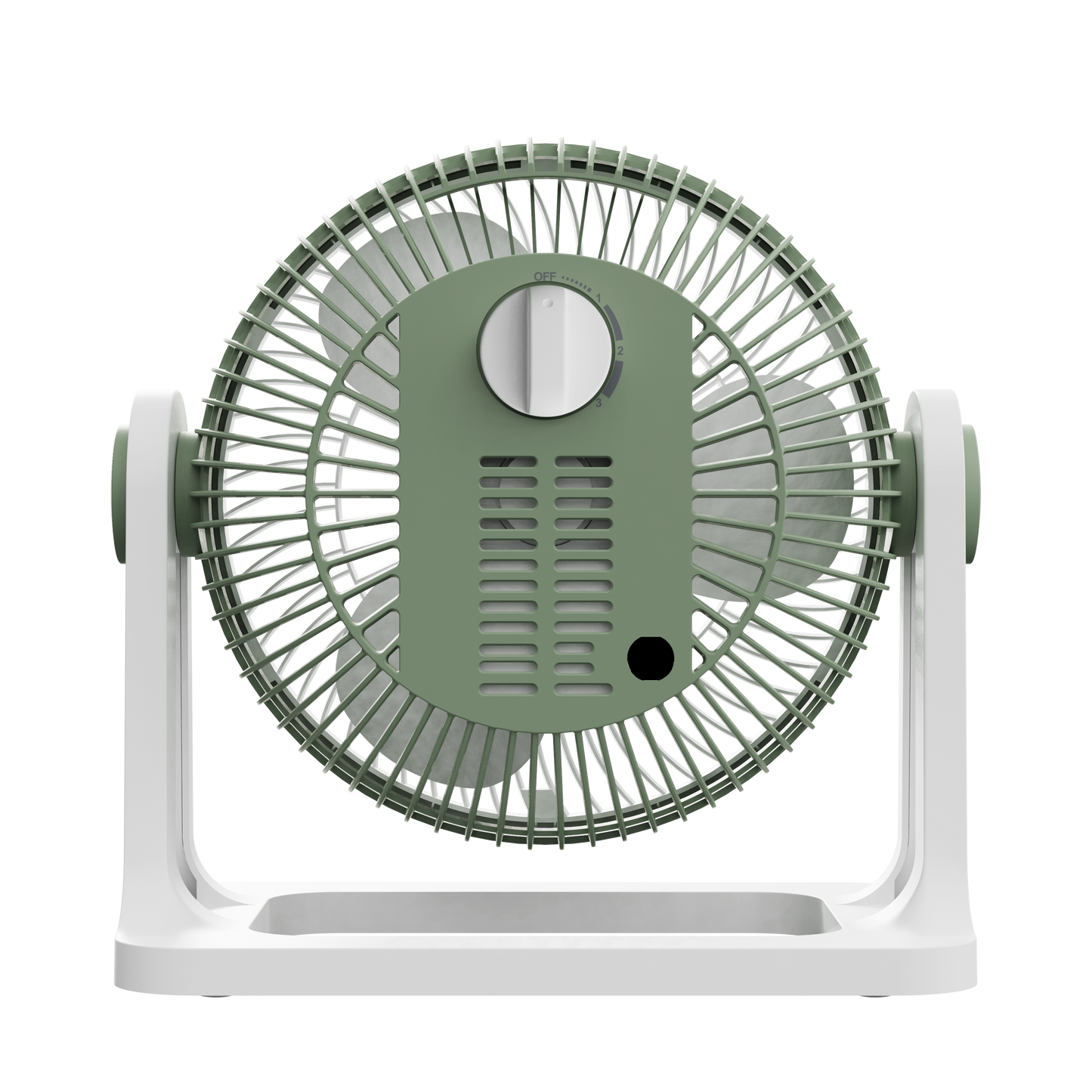 Elegante ventilador de mesa verde, ideal para la mesita de noche
