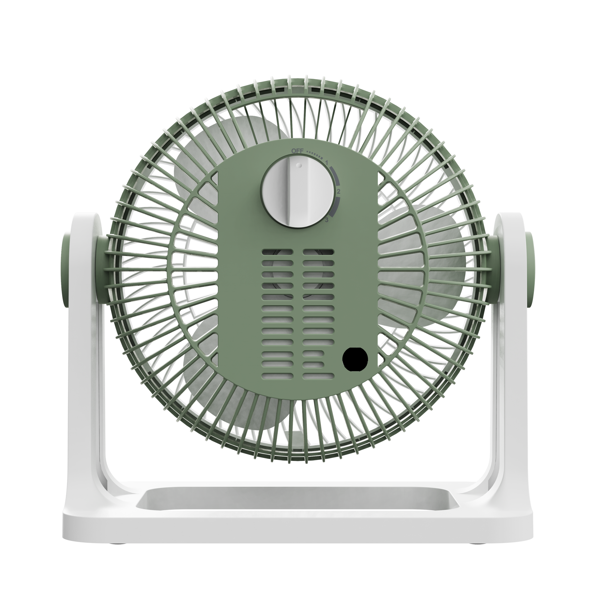 Elegante ventilador de mesa verde, ideal para la mesita de noche