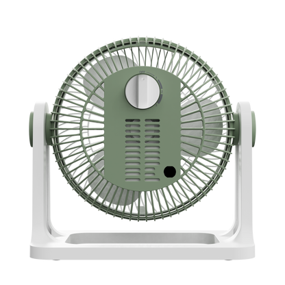 Elegante ventilador de mesa verde, ideal para la mesita de noche