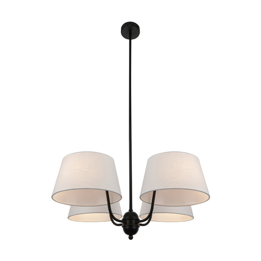 Lámpara de Techo MARIZA 4xE14 Negra con Pantallas Beige Interlusa - vista principal | Interlusa
