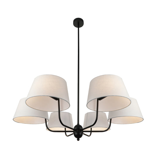 Lámpara de Techo MARIZA 6xE14 con 6 Pantallas Beige y Negro LUMIT Interlusa - vista principal | Interlusa