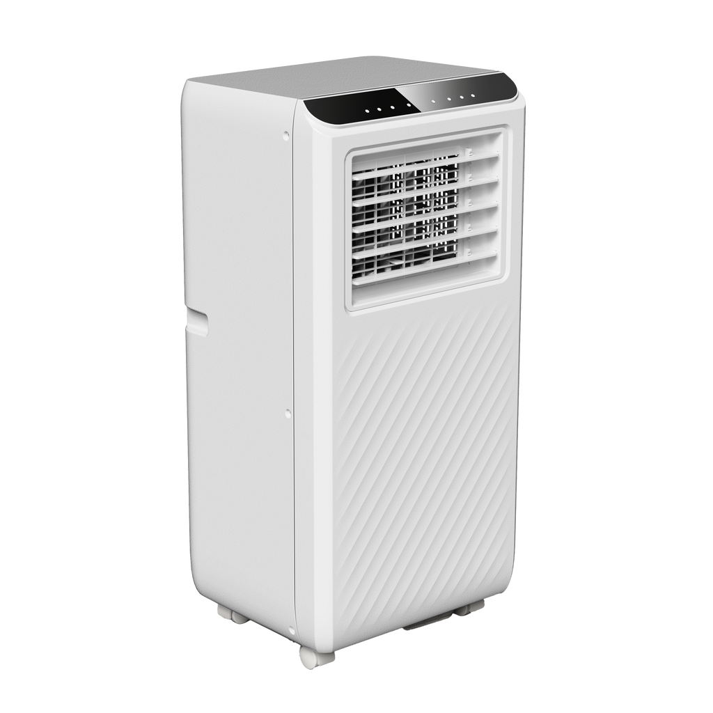 Aire acondicionado portátil Wind fabricado en metal blanco con mando a distancia