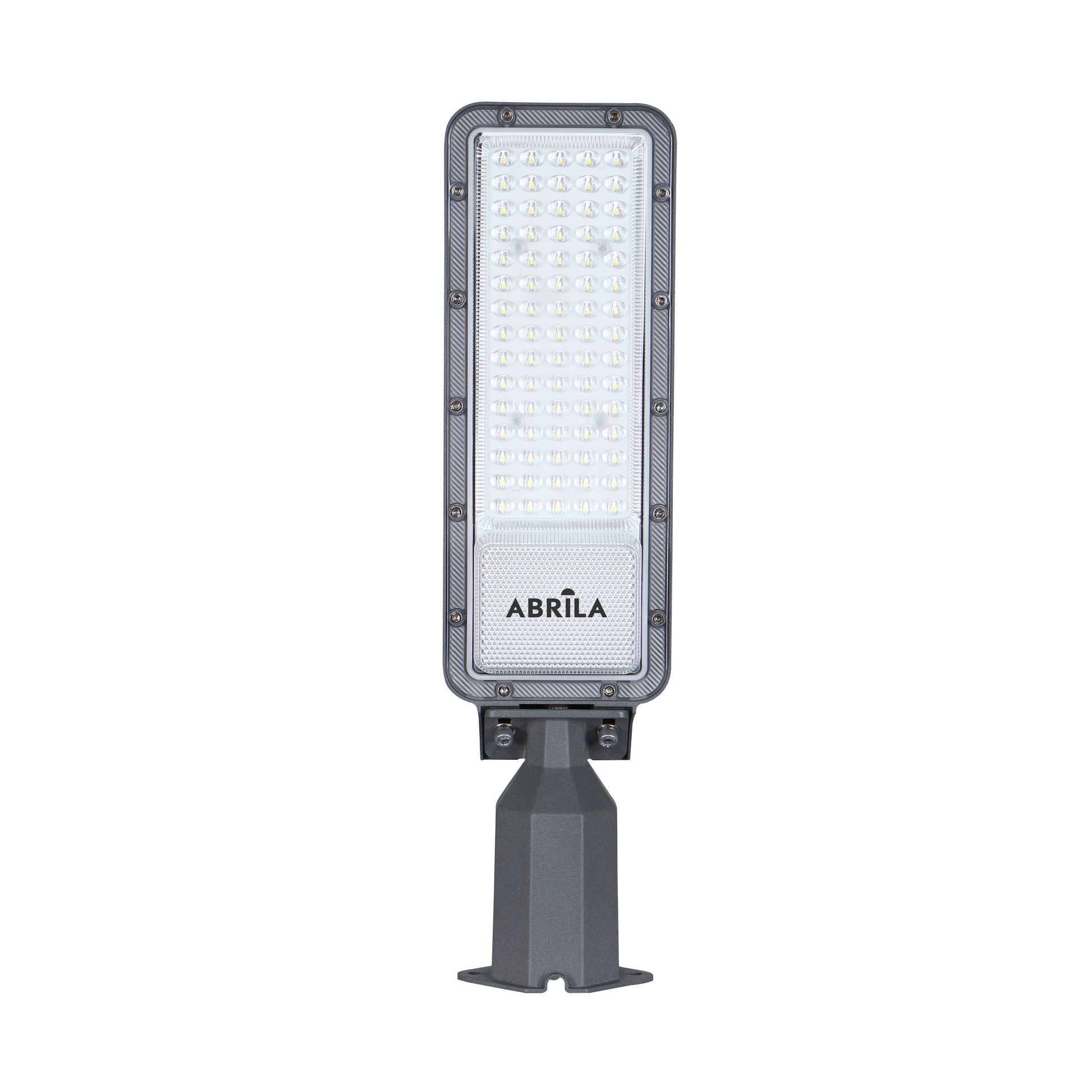 Farola LED CURTIS 50W 6500K Gris Fabrilamp, vista lateral con detalle de articulación