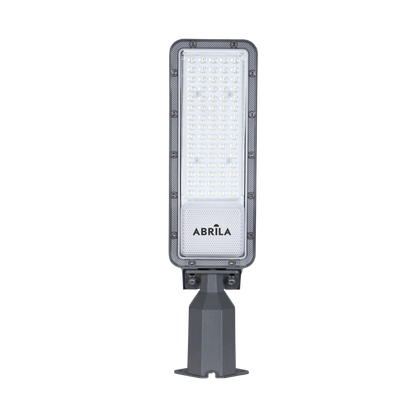 Farola LED CURTIS 50W 6500K Gris Fabrilamp, vista lateral con detalle de articulación