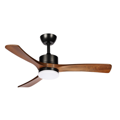 Ventilador moderno negro y madera ideal para interiores