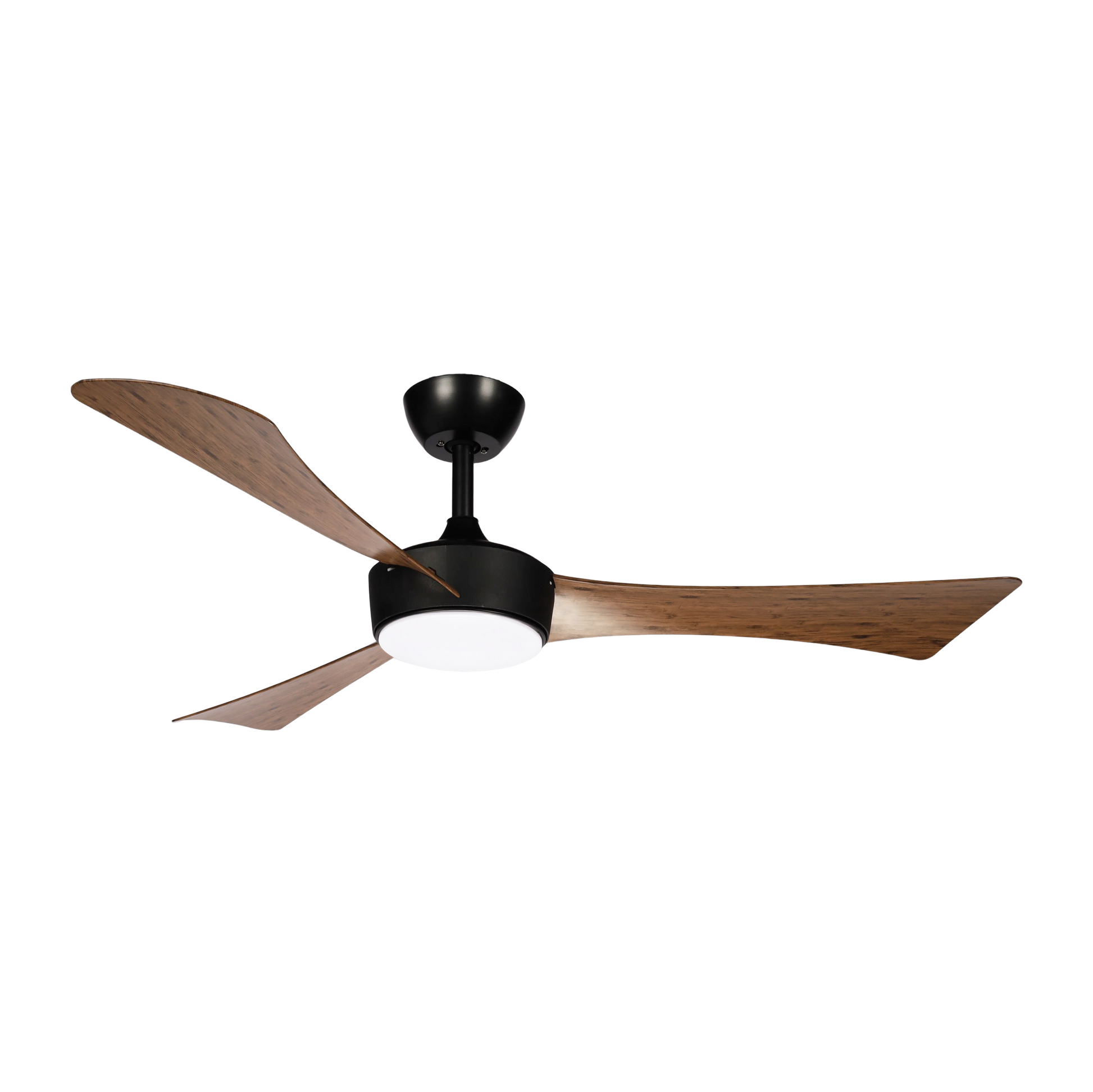 Ventilador Tormos fabricado en metal negro y ABS roble