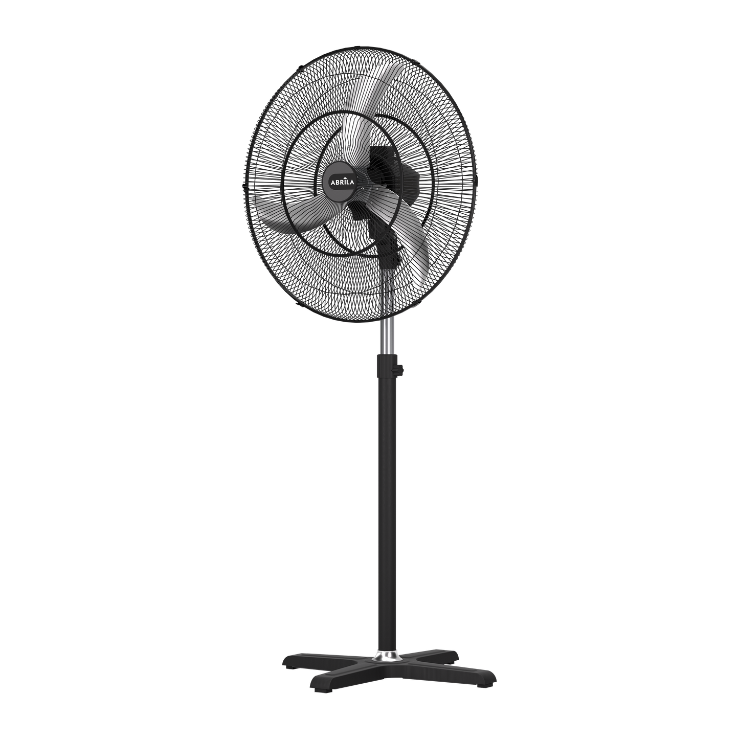 Ventilador de pie Regata fabricado en metal color negro, estilo industrial