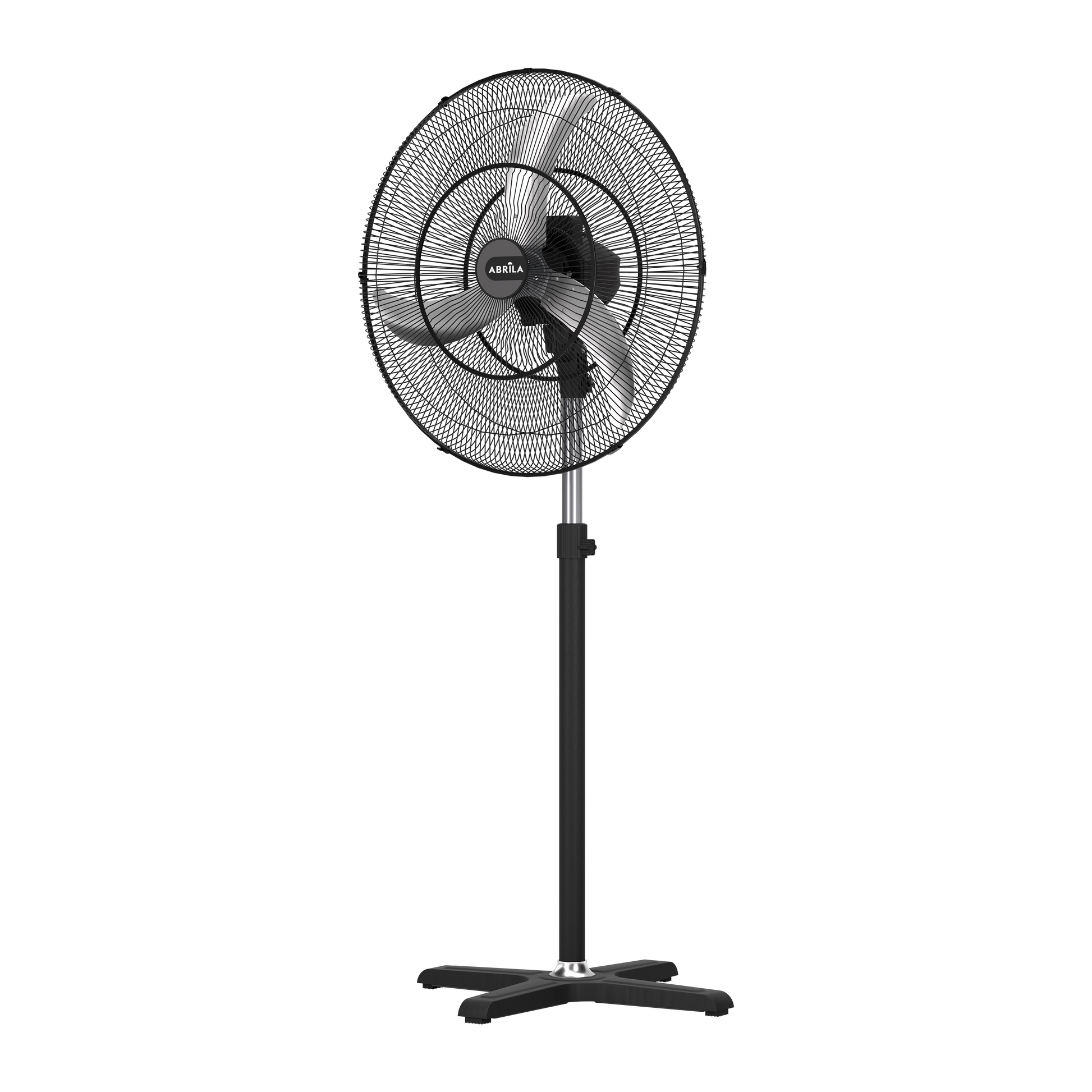 Ventilador de pie Regata fabricado en metal color negro, estilo industrial