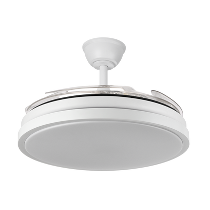 Ventilador de techo con aspas transparentes y luz LED integrada