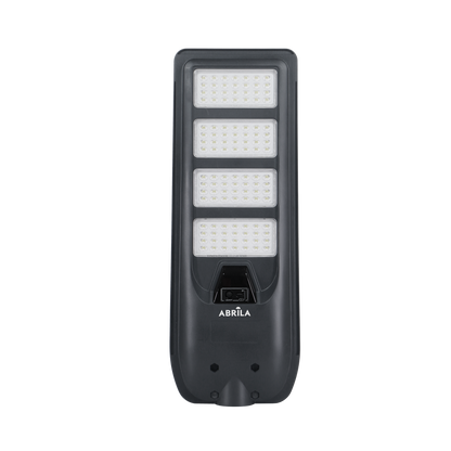 Detalle de la Farola Solar Bazan 300W Gris Fabrilamp con sensor de movimiento y crepuscular