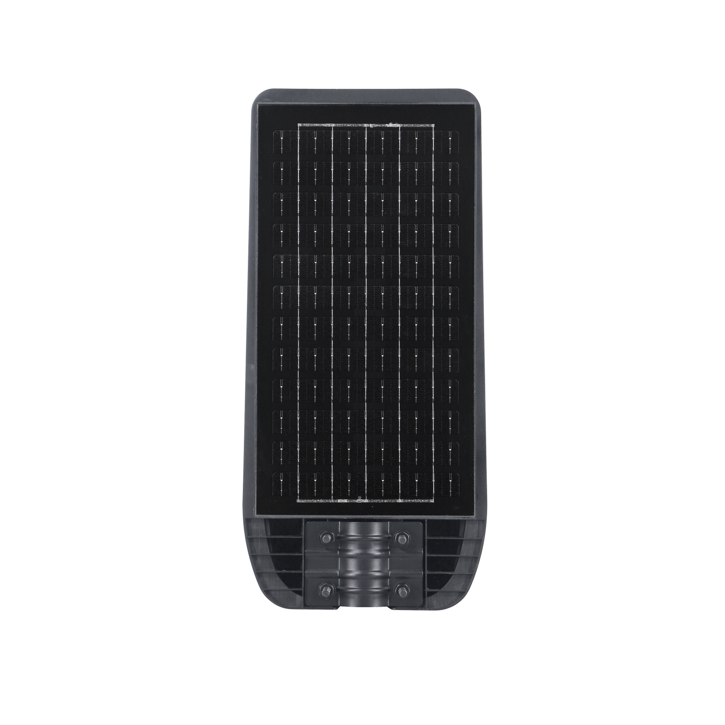 Farola LED Solar BAZAN 200W Fabrilamp gris con sensor de movimiento y crepuscular, vista frontal