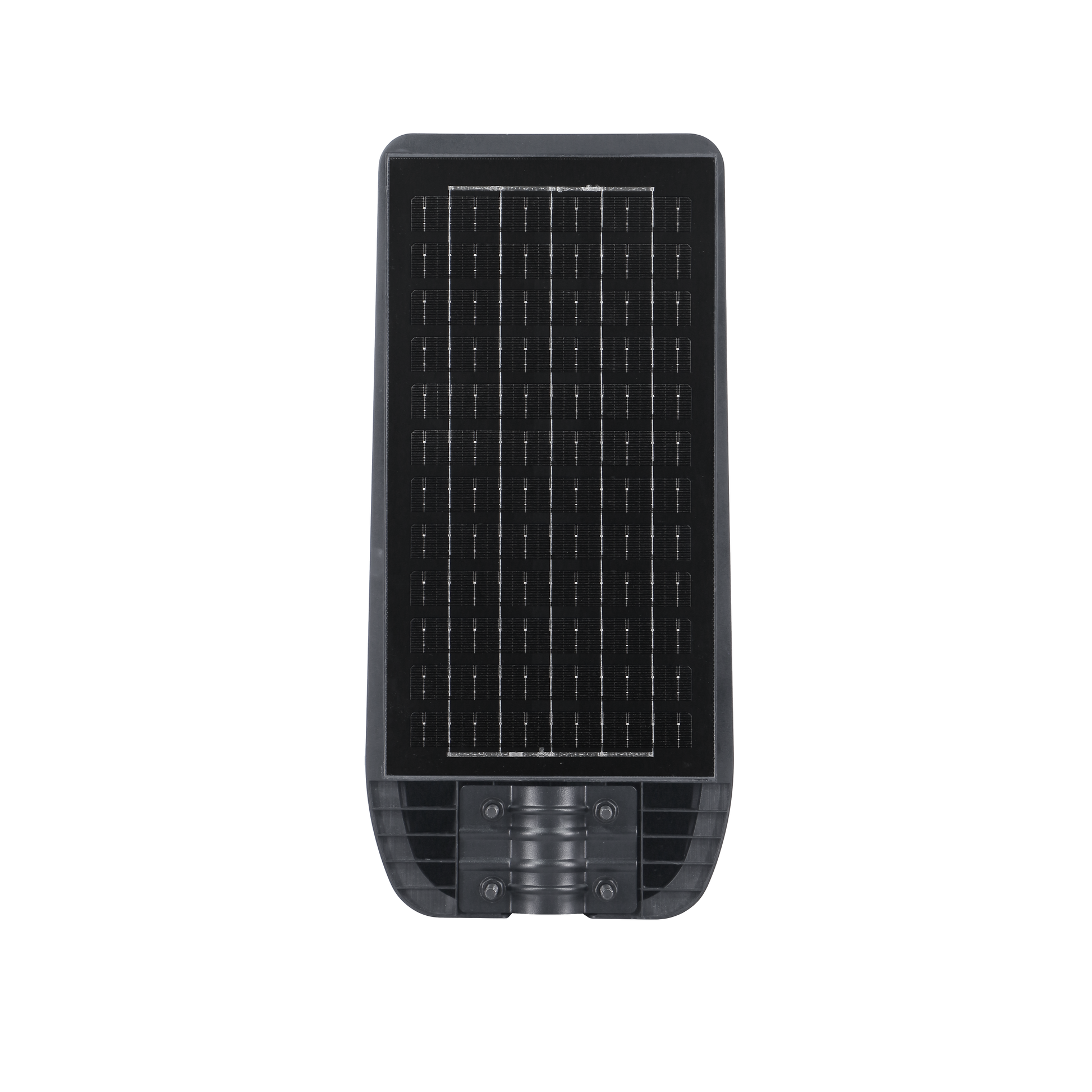 Farola LED Solar BAZAN 200W Fabrilamp gris con sensor de movimiento y crepuscular, vista frontal