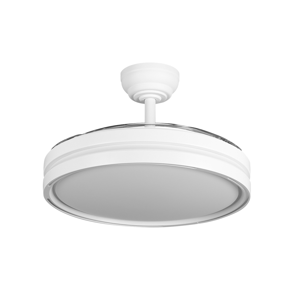 Ventilador de techo moderno con aspas retráctiles ideal para salón o dormitorio