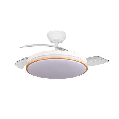 Ventilador de techo silencioso con aspas retráctiles ideal para dormitorio