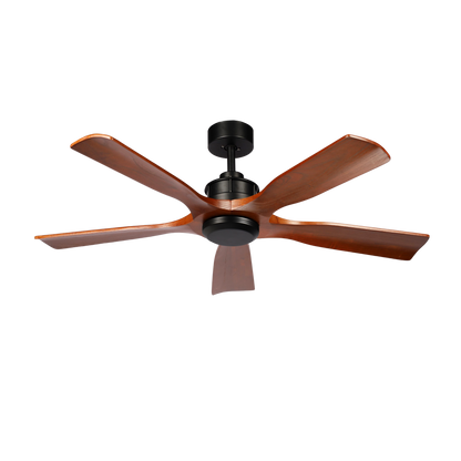Elegante ventilador negro y madera ideal para salón o dormitorio