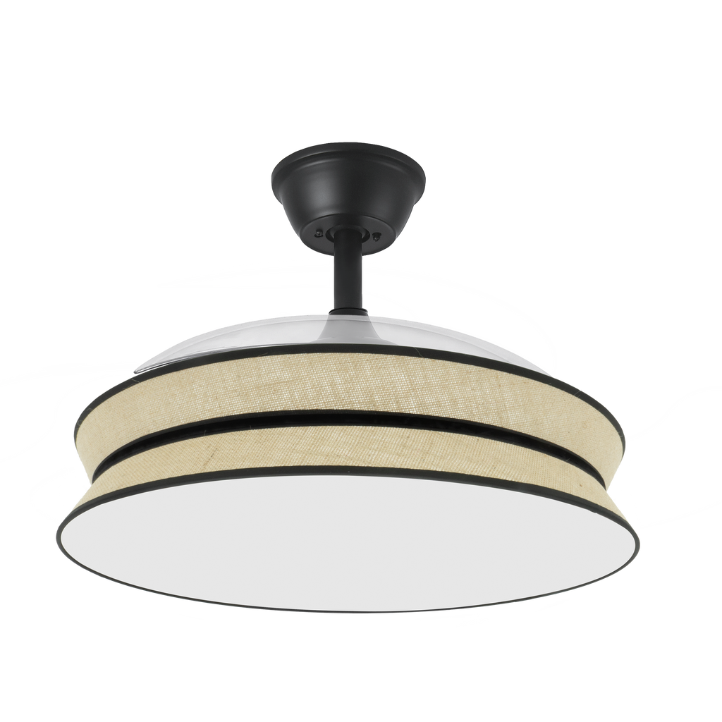 Ventilador de diseño moderno con aspas retráctiles ideal para salón o dormitorio