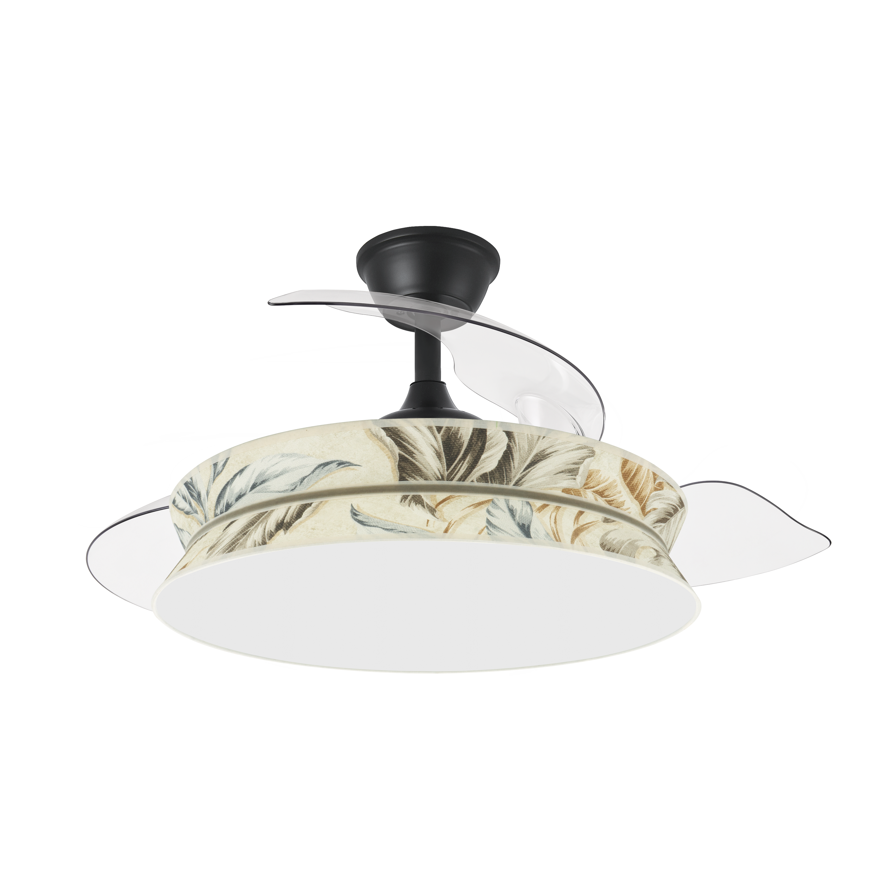 Ventilador de techo con motor DC silencioso y luz LED con 7200 lúmenes