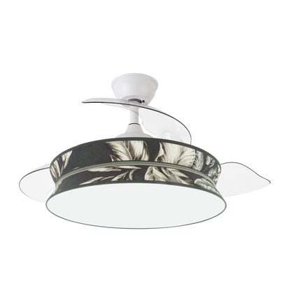 Elegante ventilador con aspas retráctiles ideal para interior