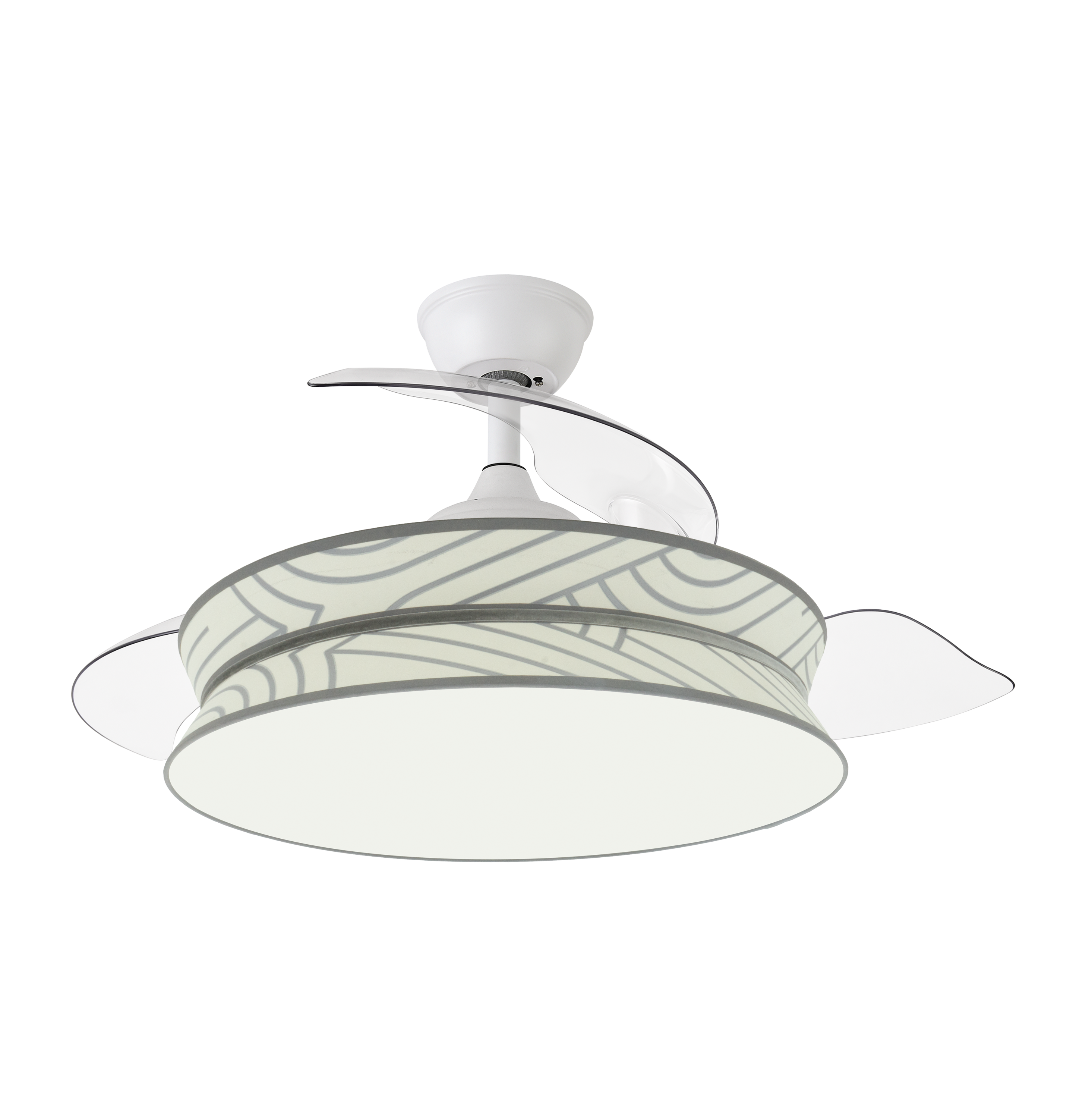 Ventilador de techo con aspas retráctiles y motor DC silencioso