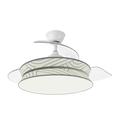 Ventilador de techo con aspas retráctiles y motor DC silencioso