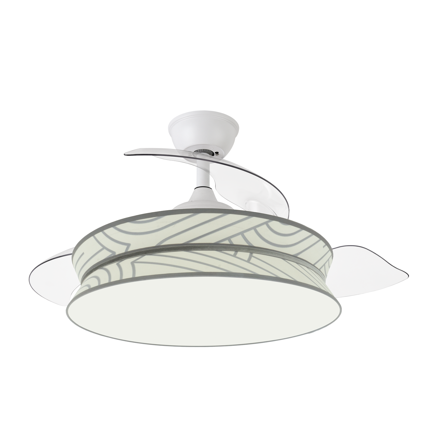 Elegante ventilador con luz, ideal para el salón o el dormitorio