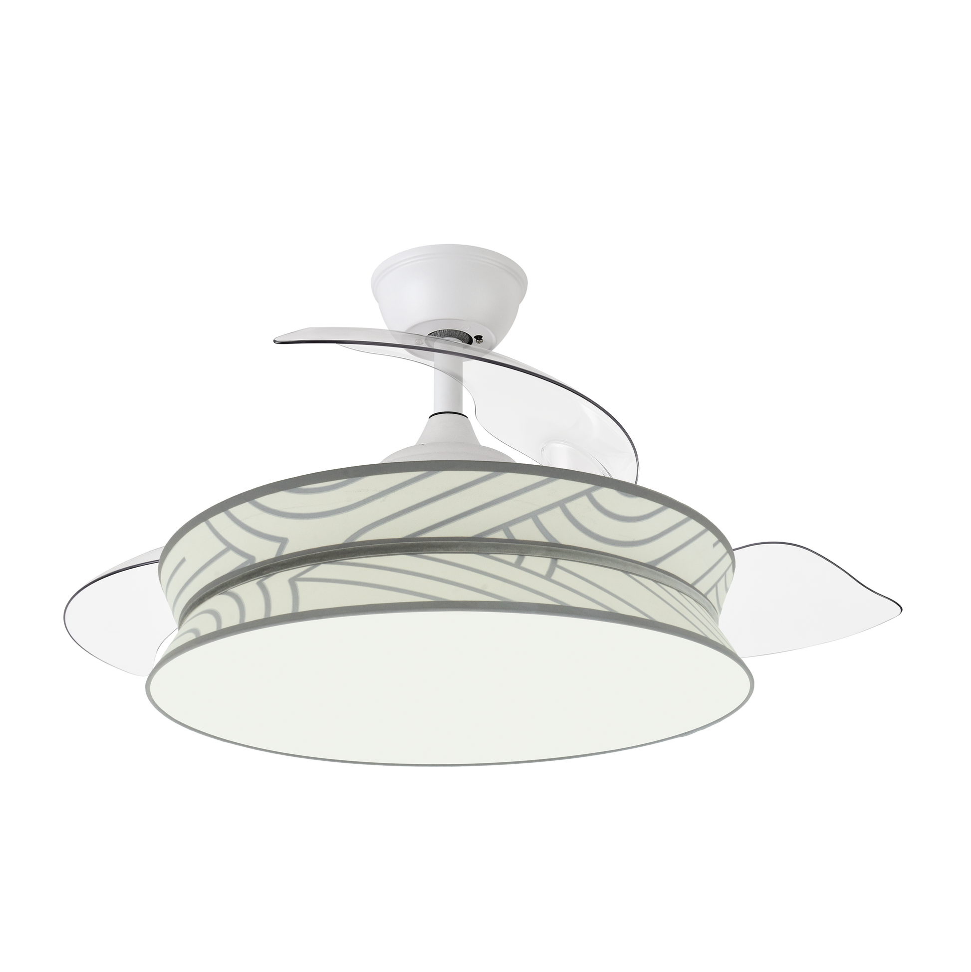 Elegante ventilador con luz, ideal para el salón o el dormitorio