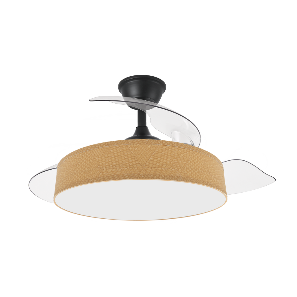 Ventilador de techo moderno con aspas retráctiles ideal para salón o dormitorio