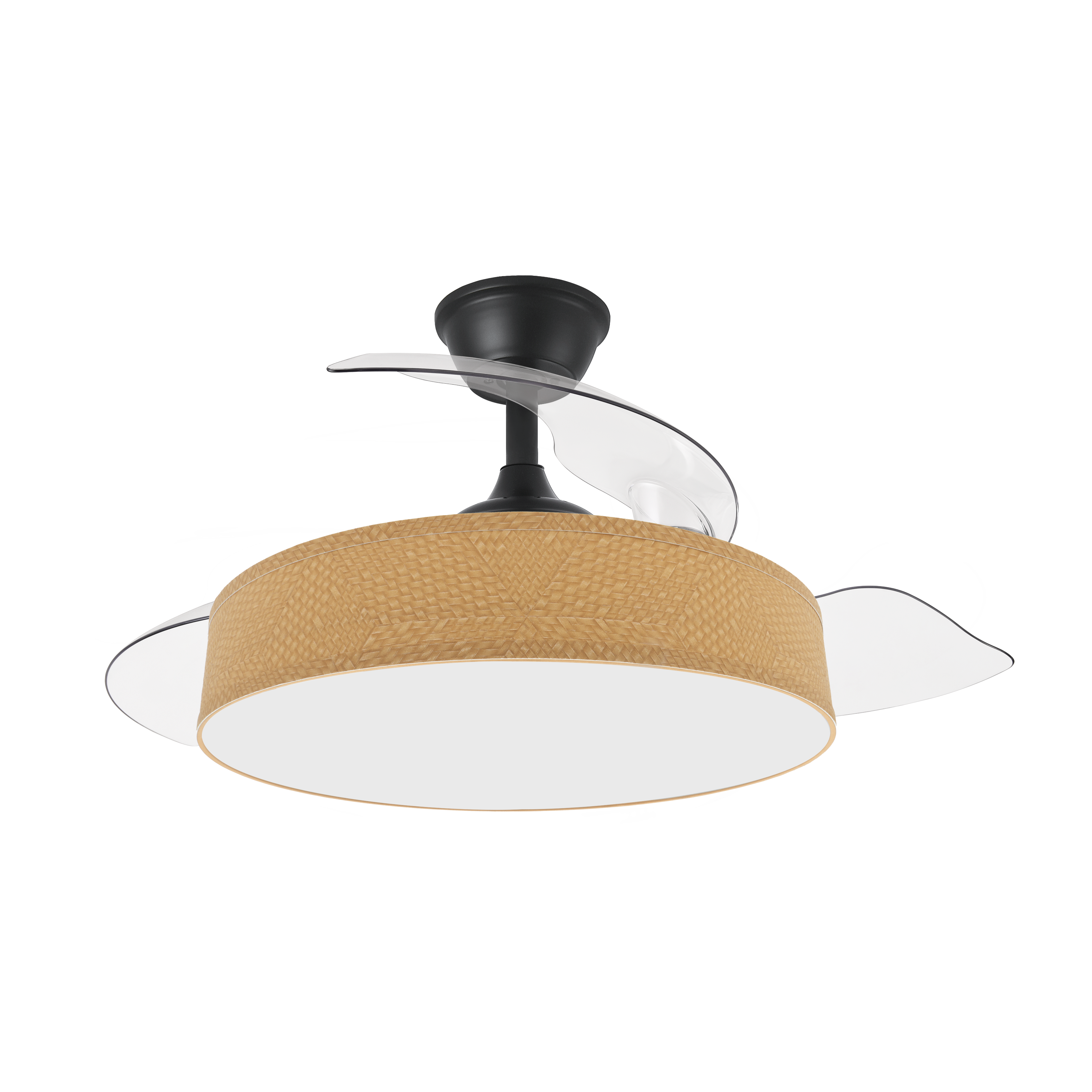 Ventilador de techo con motor DC silencioso y luz LED con 7200 lúmenes