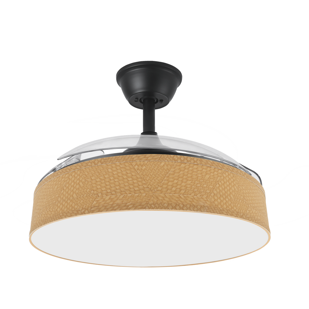 Ventilador de techo moderno con aspas plegables ideal para salón o dormitorio