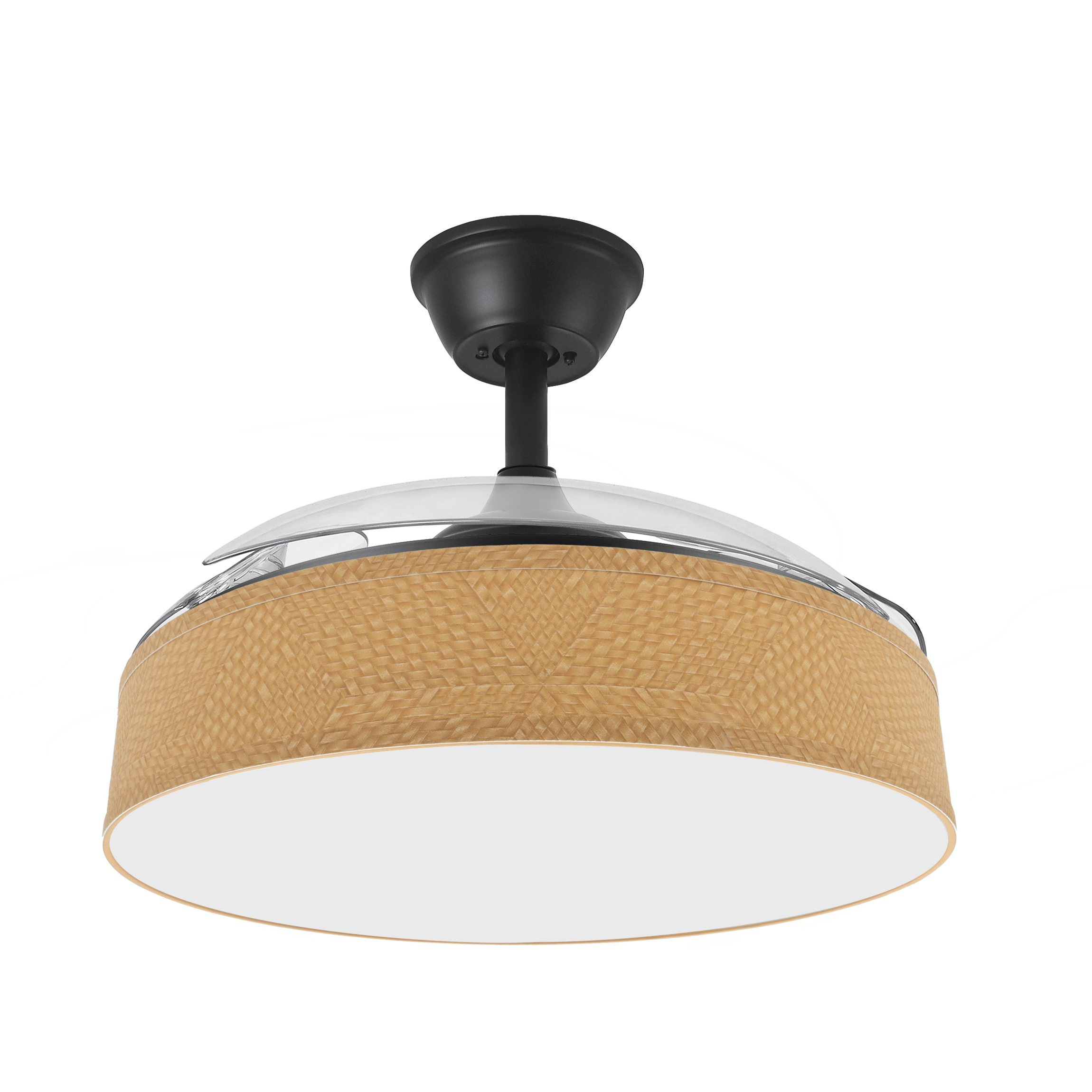 Ventilador de techo moderno con aspas plegables ideal para salón o dormitorio