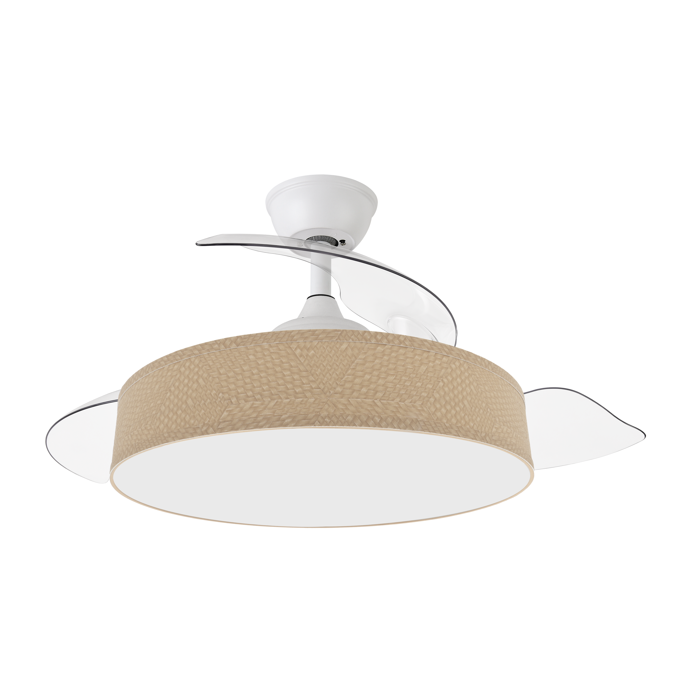 Ventilador de techo moderno con aspas retráctiles ideal para salón o dormitorio