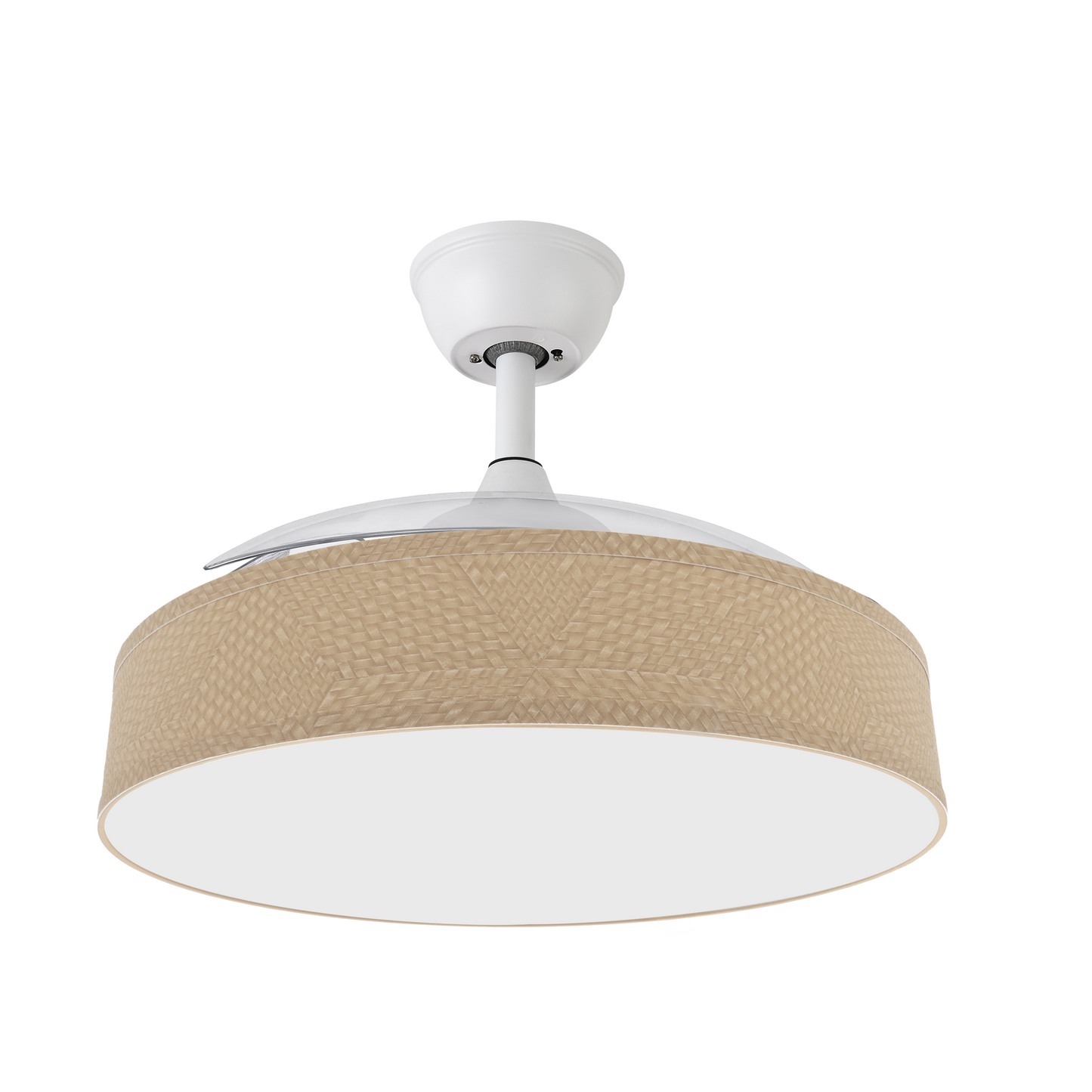Elegante ventilador con aspas retráctiles ideal para salón