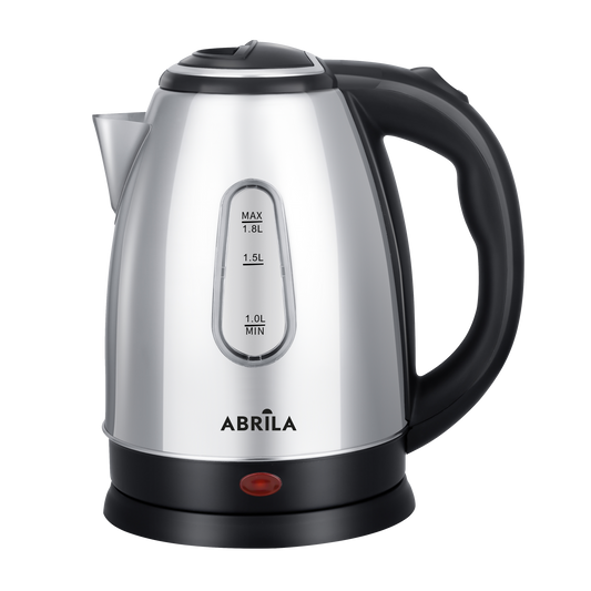 Hervidor de Agua Eléctrico ARABIGO Negro/Plata 1.8L Fabrilamp en cocina moderna