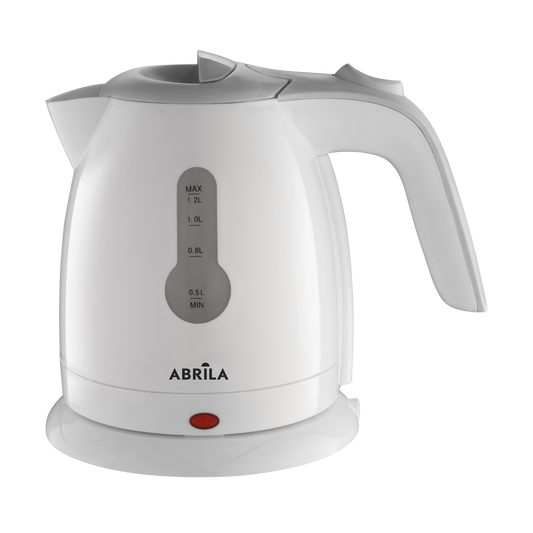 Hervidor de Agua Eléctrico CHILE Blanco/Gris 1,2L 2200W Fabrilamp / Abrila con base giratoria y mango de tacto frío