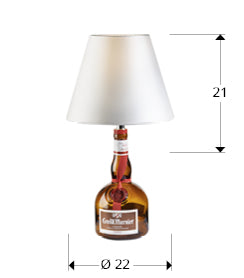 Plano con medidas de Kit Lámpara de Sobremesa para Botella Pantalla Blanca Schuller · Ref. 167239
