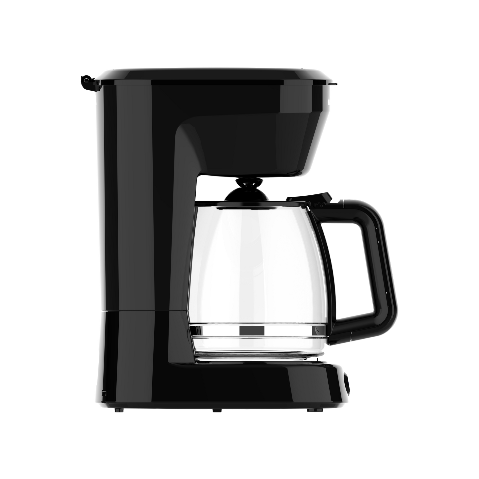 Cafetera PECAS de Fabrilamp en color negro, vista frontal con jarra