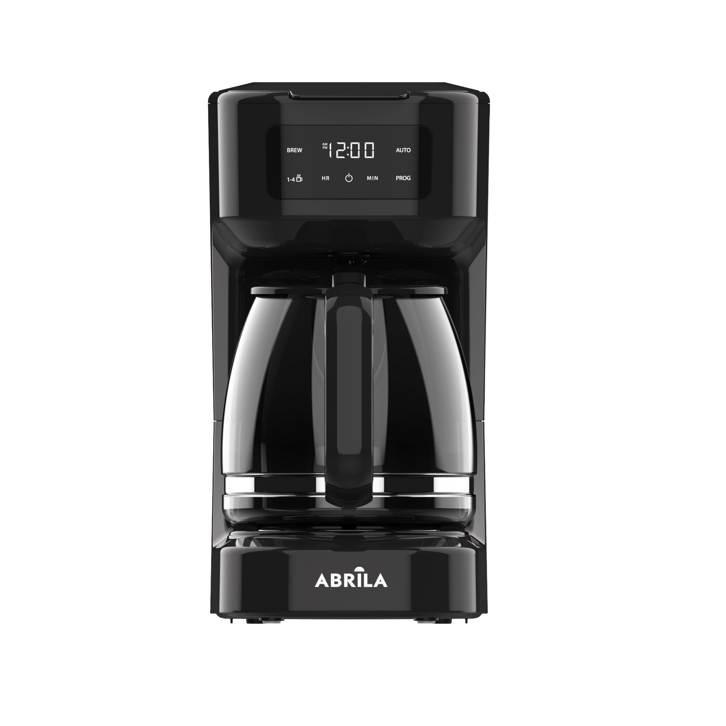 Cafetera de goteo FLUTE negra Fabrilamp con jarra de cristal y panel táctil